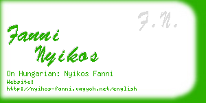 fanni nyikos business card